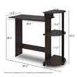 Scranton & Co Compact Computer Desk with Shelves in Espresso/Black