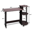 Scranton & Co Compact Computer Desk with Shelves in Espresso/Black