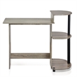Scranton & Co Compact Computer Desk with Shelves in French Oak Gray/Black