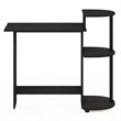 Scranton & Co Compact Computer Desk with Shelves in Black and Gray