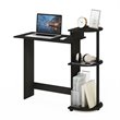 Scranton & Co Compact Computer Desk with Shelves in Black and Gray