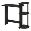 Scranton & Co Compact Computer Desk with Shelves in Black and Gray