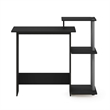 Scranton & Co Compact Laptop Desk with Shelves in Solid Black