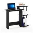 Scranton & Co Compact Laptop Desk with Shelves in Solid Black