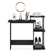 Scranton & Co Compact Laptop Desk with Shelves in Solid Black