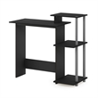 Scranton & Co Compact Laptop Desk with Shelves in Solid Black