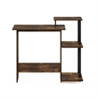 Scranton & Co Compact Computer Desk with Side Shelves in Amber Pine/Black