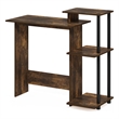 Scranton & Co Compact Computer Desk with Side Shelves in Amber Pine/Black