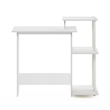 Scranton & Co Compact Computer Desk with Storage Area in White/White