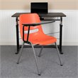 Scranton & Co Plastic Classroom Chair with Right Arm Tablet in Orange