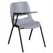 Scranton & Co Plastic Classroom Chair with Right Arm Tablet in Gray