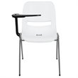 Scranton & Co Plastic Classroom Chair with Right Arm Tablet in White