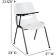 Scranton & Co Plastic Classroom Chair with Right Arm Tablet in White