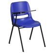 Scranton & Co Plastic Tablet Arm Classroom Chair in Blue with Right Arm