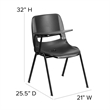 Scranton & Co Plastic Tablet Arm Classroom Chair in Black with Right Arm