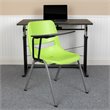 Scranton & Co Plastic Tablet Arm Classroom Chair in Green with Right Arm