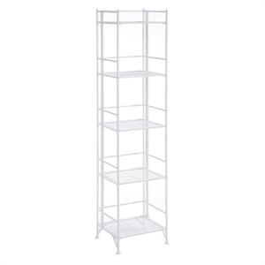 Scranton & Co Five-Tier Folding Shelf in White Metal Finish
