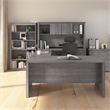 Scranton & Co U or L Shaped Desk with Storage in Bark Gray & PVC
