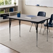 Scranton & Co Laminate Activity Table in Gray with Adjustable Chrome Legs