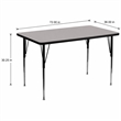 Scranton & Co Laminate Activity Table in Gray with Adjustable Chrome Legs