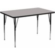 Scranton & Co Laminate Activity Table in Gray with Adjustable Chrome Legs