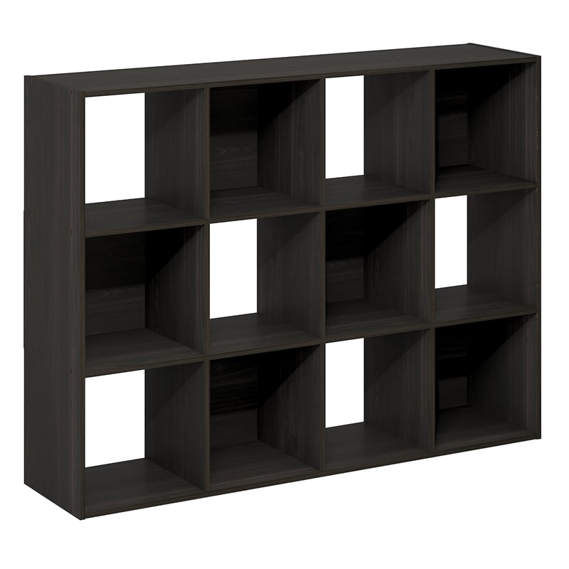 Scranton & Co 12-Cube Storage Bookshelf in Espresso for Living Room/Bedroom