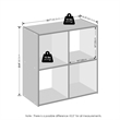 Scranton & Co 4-Cube Storage Cabinet Bookcase in White Engineered Wood
