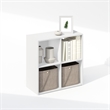 Scranton & Co 4-Cube Storage Cabinet Bookcase in White Engineered Wood