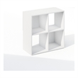 Scranton & Co 4-Cube Storage Cabinet Bookcase in White Engineered Wood
