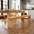 Scranton & Co Solid Pine Folding Farm Bench in Light Natural Finish