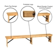 Scranton & Co Solid Pine Folding Farm Bench in Light Natural Finish