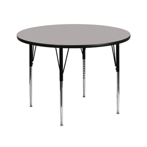 Scranton & Co 42&quot Round Activity Table with Chrome Steel Legs in Gray