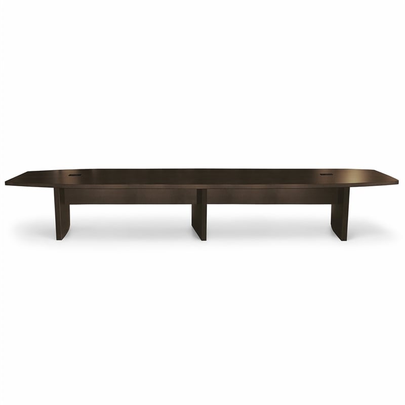 Scranton & Co 18 Ft Boat-Shaped Conference Table in Mocha Laminate