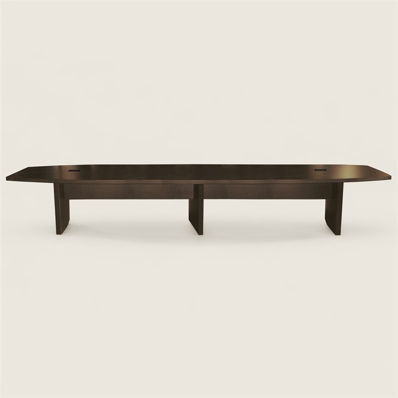 Scranton & Co 18 Ft Boat-Shaped Conference Table in Mocha Laminate