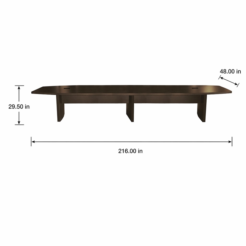 Scranton & Co 18 Ft Boat-Shaped Conference Table in Mocha Laminate