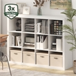 Scranton & Co 12-Cube 2-Inch Reversible Bookcase Engineered Wood White