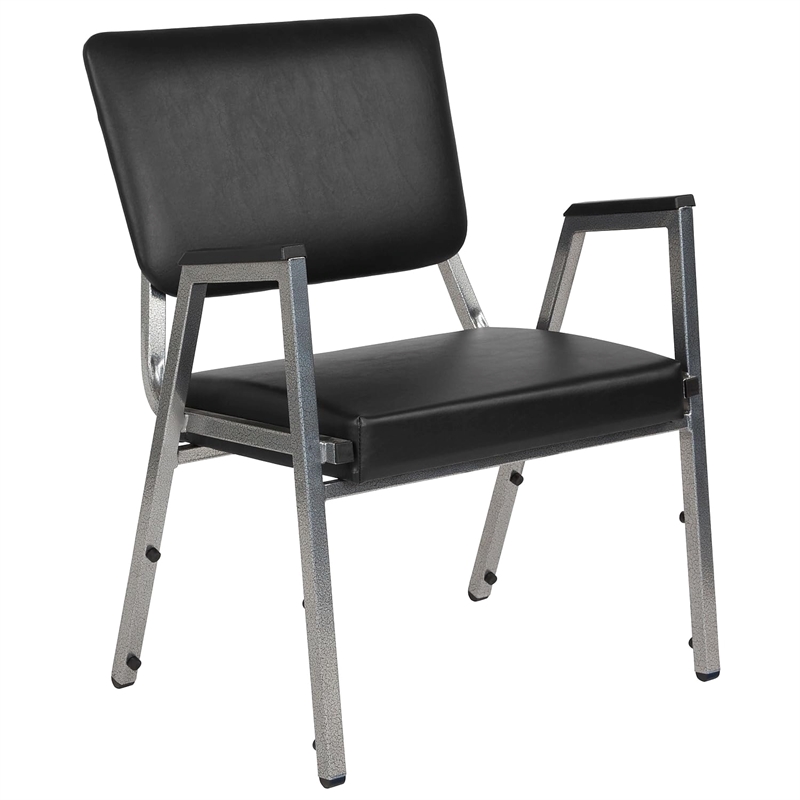 Scranton & Co Faux Leather Bariatric Reception Chair Black Vinyl