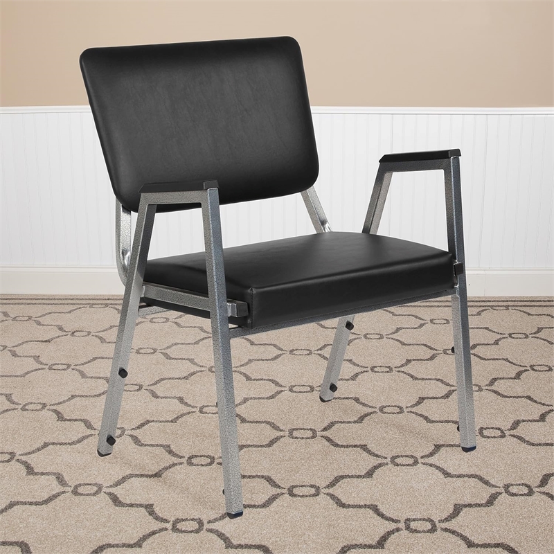 Scranton & Co Faux Leather Bariatric Reception Chair Black Vinyl
