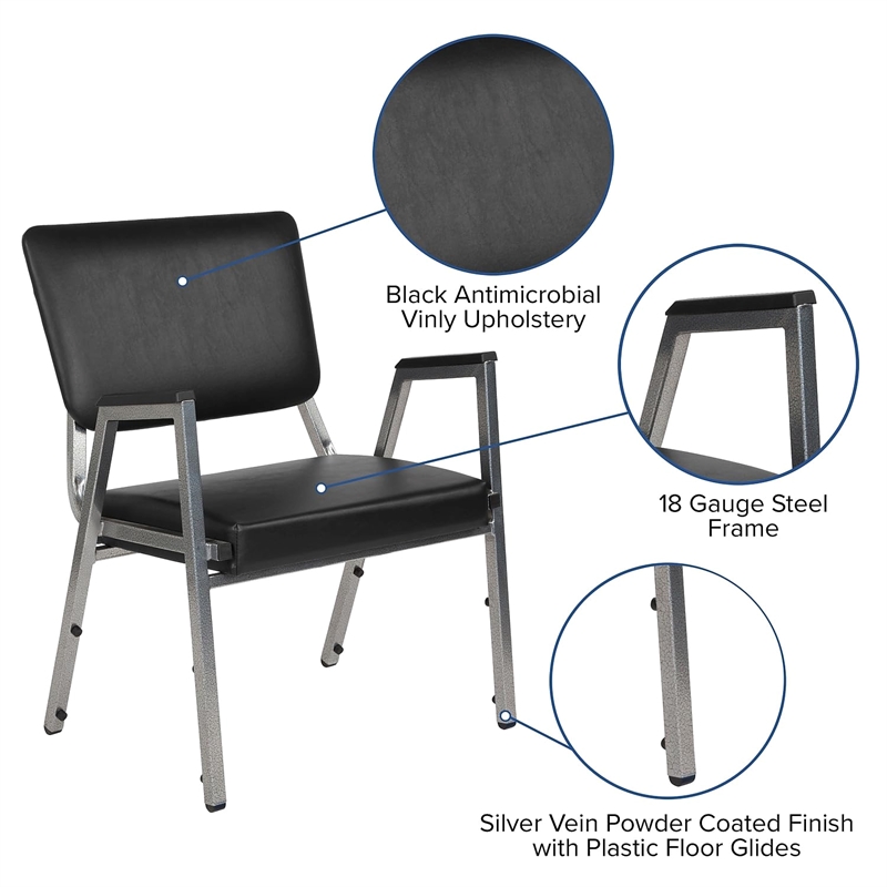 Scranton & Co Faux Leather Bariatric Reception Chair Black Vinyl