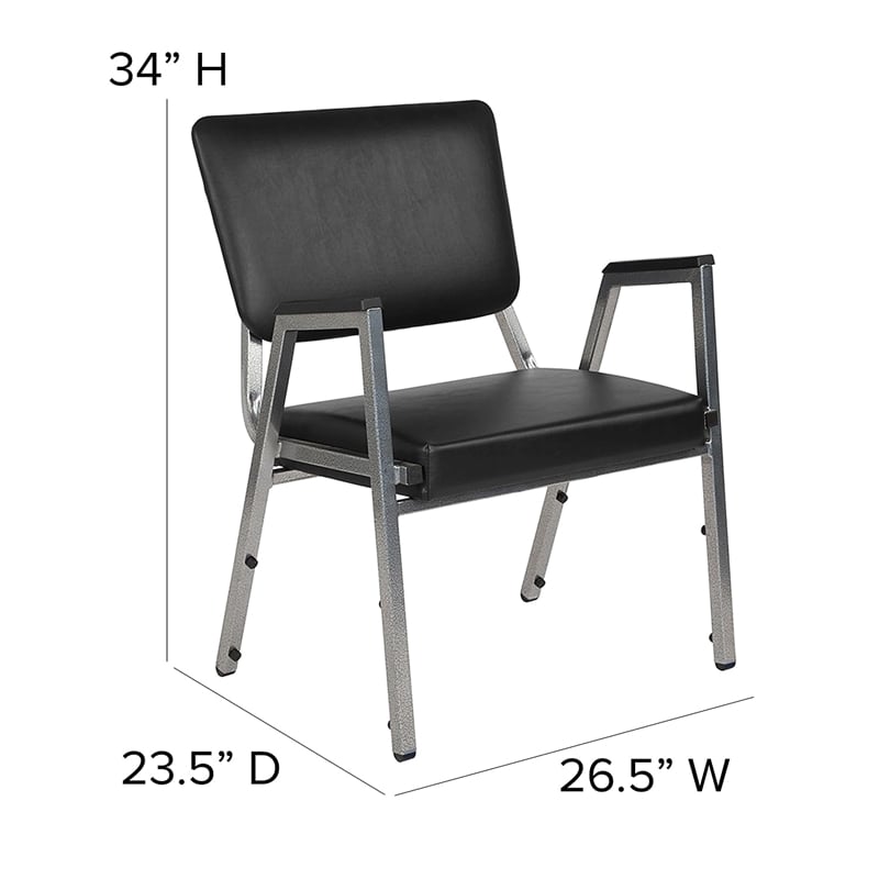 Scranton & Co Faux Leather Bariatric Reception Chair Black Vinyl