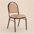 Scranton & Co Dome Back Stack Chair Vinyl Upholstery in French Beige
