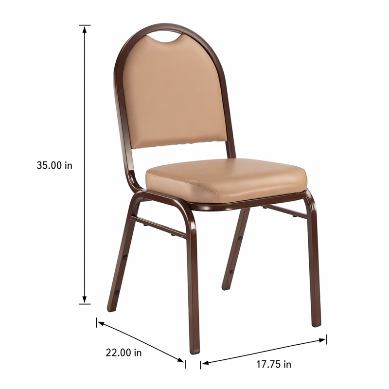 Scranton & Co Dome Back Stack Chair Vinyl Upholstery in French Beige