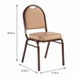 Scranton & Co Dome Back Stack Chair Vinyl Upholstery in French Beige
