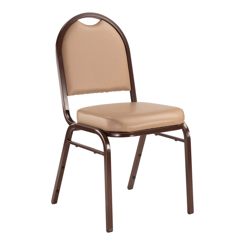 Scranton & Co Dome Back Stack Chair Vinyl Upholstery in French Beige