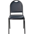 Scranton & Co Dome Back Stack Chair Vinyl Upholstery in Midnight Blue