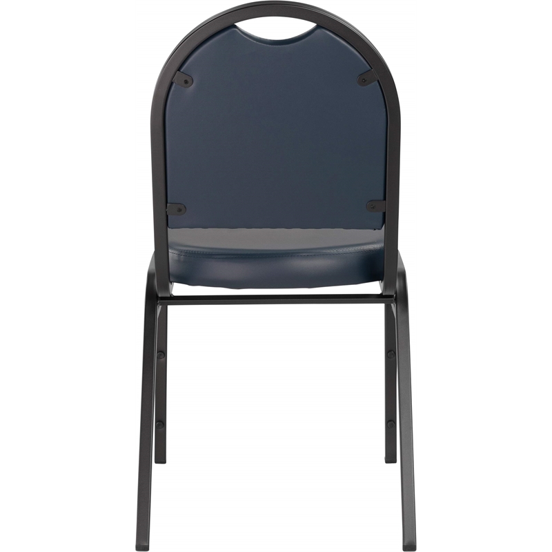 Scranton & Co Dome Back Stack Chair Vinyl Upholstery in Midnight Blue