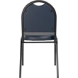 Scranton & Co Dome Back Stack Chair Vinyl Upholstery in Midnight Blue
