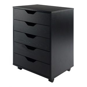 Scranton & Co Wood Storage Cabinet with 5 Drawers in Black