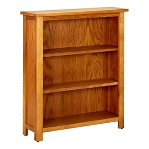 Scranton & Co 27.6&quot Solid Oak Wood Bookcase with 3 Tiers in Brown