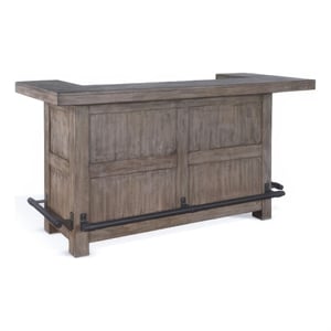 Scranton & Co Taupe Brown Mahogany Bar Cabinet Table with Drawers